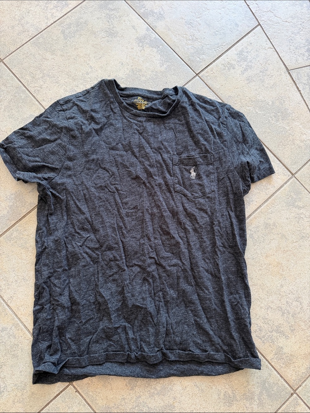 Polo by Ralph Lauren Dark Charcoal Pocket Tee slim fit large